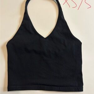 Black Halter Neck Crop Top